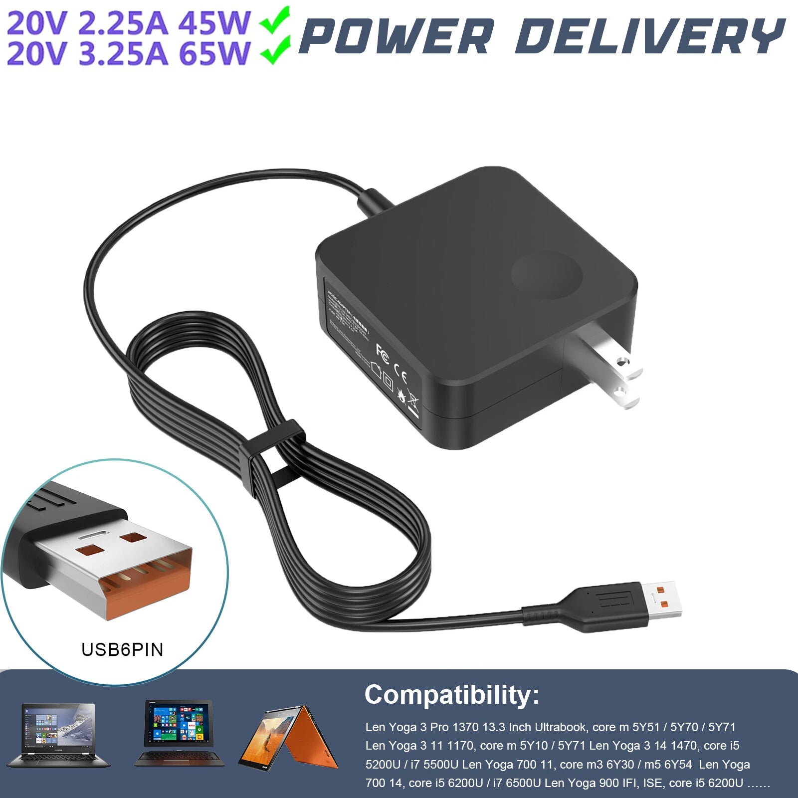 For Lenovo Yoga 3 Yoga 3 Pro-1370 Yoga 3-1170 Yoga 3-1470 AC Adapter Charger