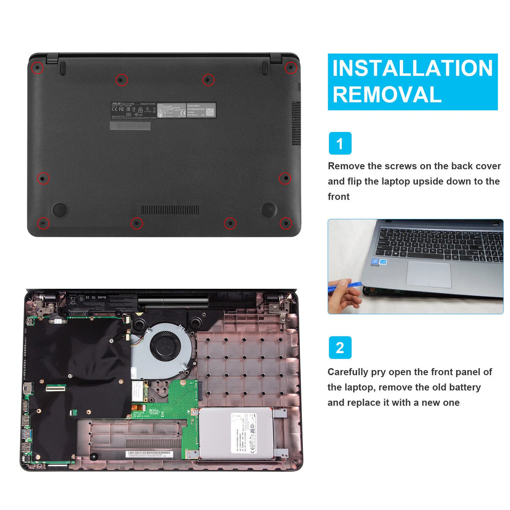 Replace Battery For ASUS X540S X540SA X540L X540LA-SI302 X540LJ 3ICR19/66 Laptop