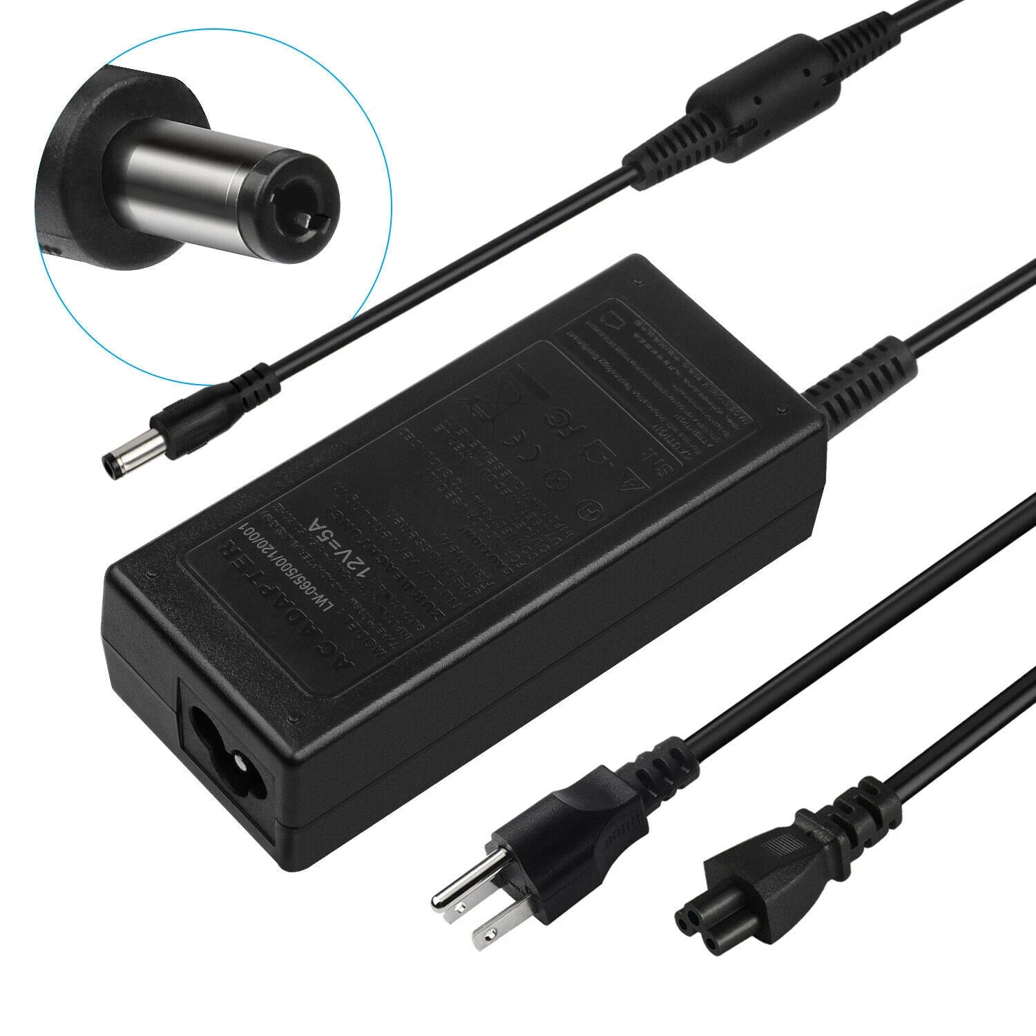 60W Power Adapter Charger for LED Strips Light,LCD Monitor,DVR Security Monitor