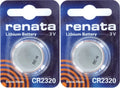 Renata CR2320 2320 Lithium Watch 3 v Batteries 2 Pack