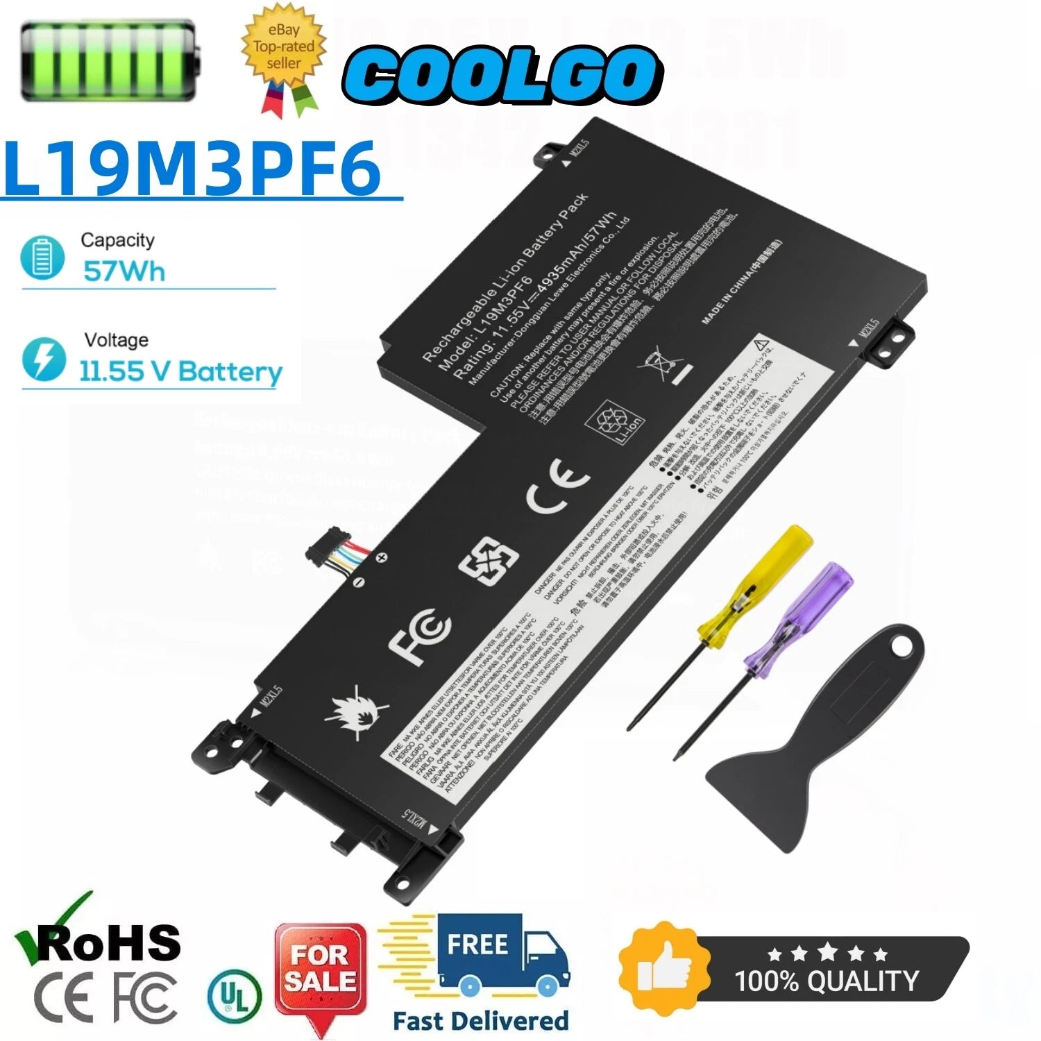 L19M3PF6 L19C3PF5 L19D3PF3 For LENOVO Battery IdeaPad 5-15IIL05 L19C3PF4 11.52V