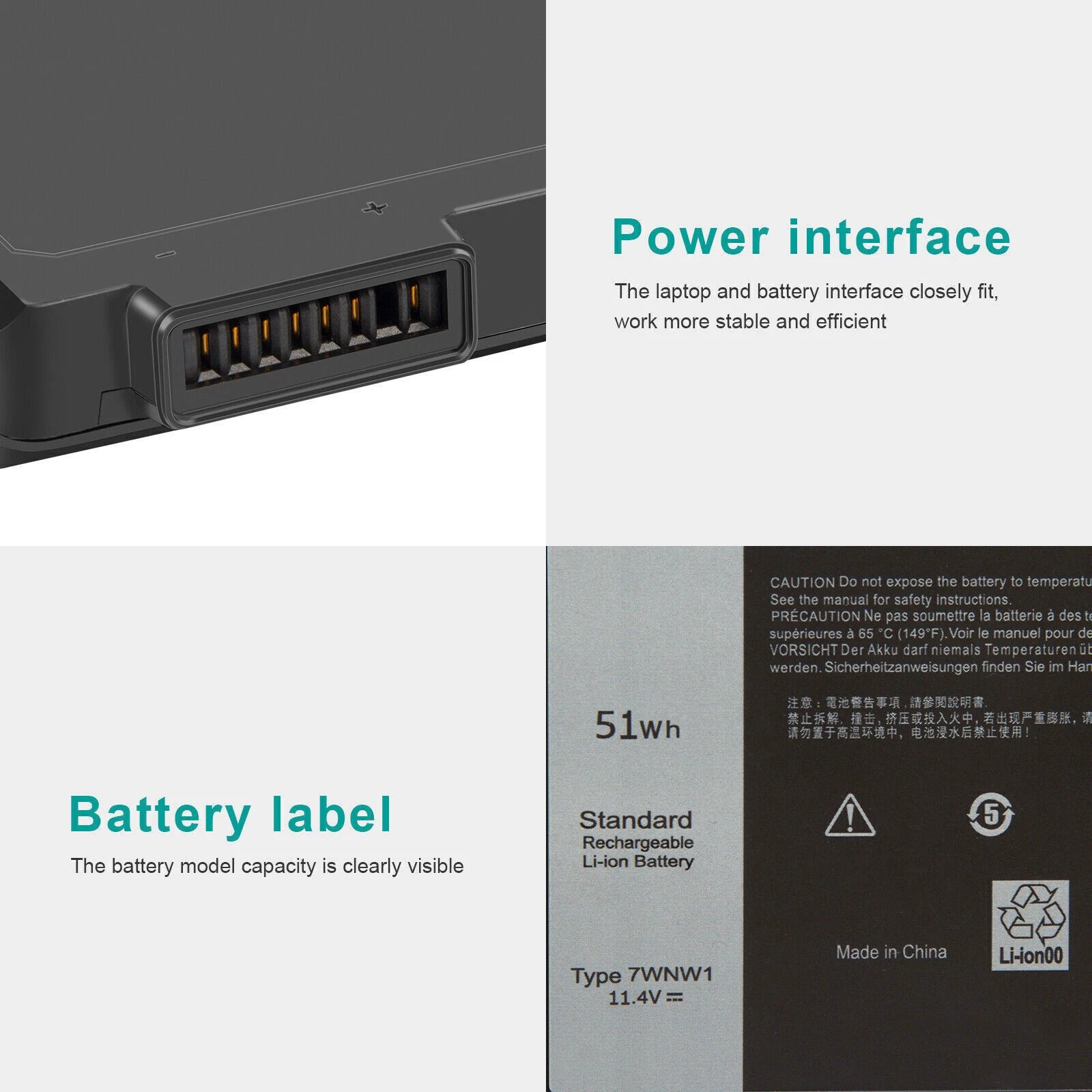 LOT For Dell Latitude 5420 5424 7424 Rugged 11.4V 51Wh Battery GK3D3 7WNW1