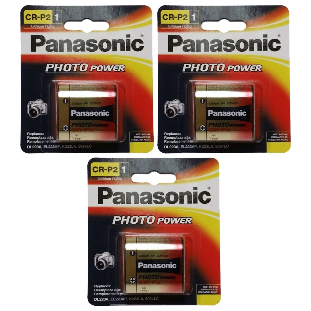 Panasonic CR-P2PA/1B Photo Power CR-P2 Lithium 223 Battery x 3