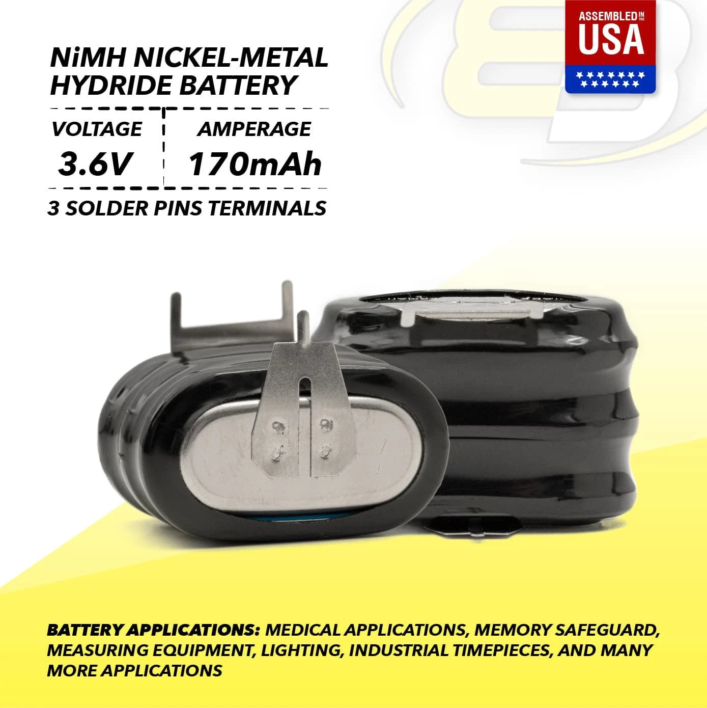 3.6V NiMH 3-Pin Connector Battery Pack Compatible With 3/V150H, 3/V150H-3P