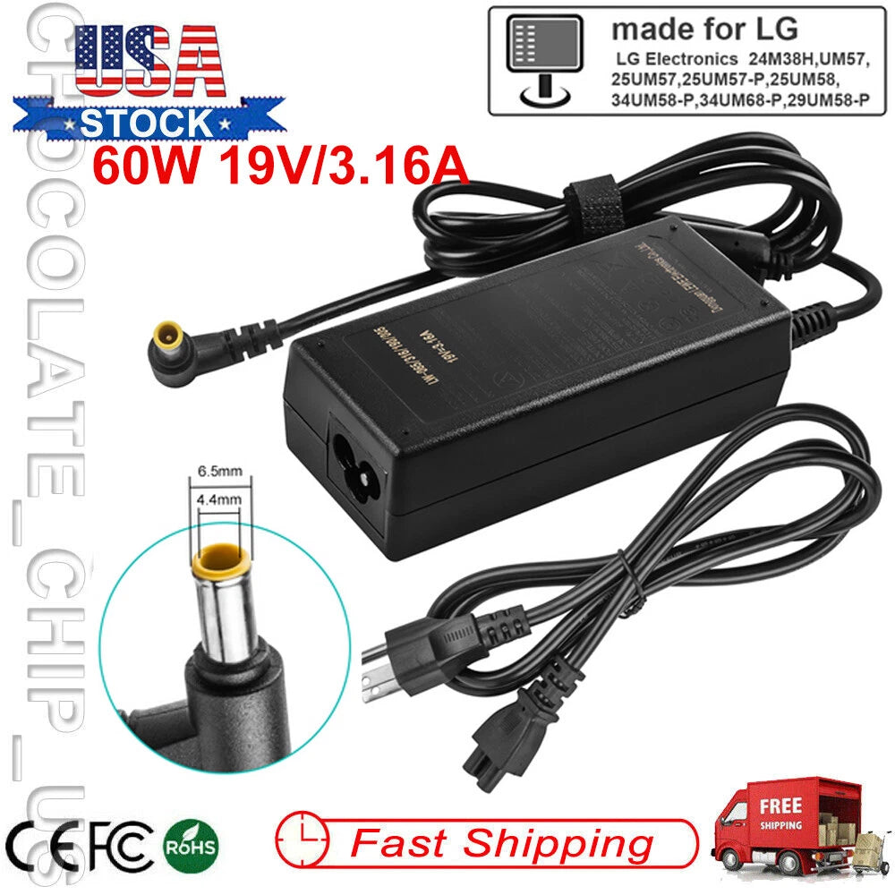 AC Adapter Charger For LG Electronics 24LF452B 24" HDTV LED LCD TV Power Supply