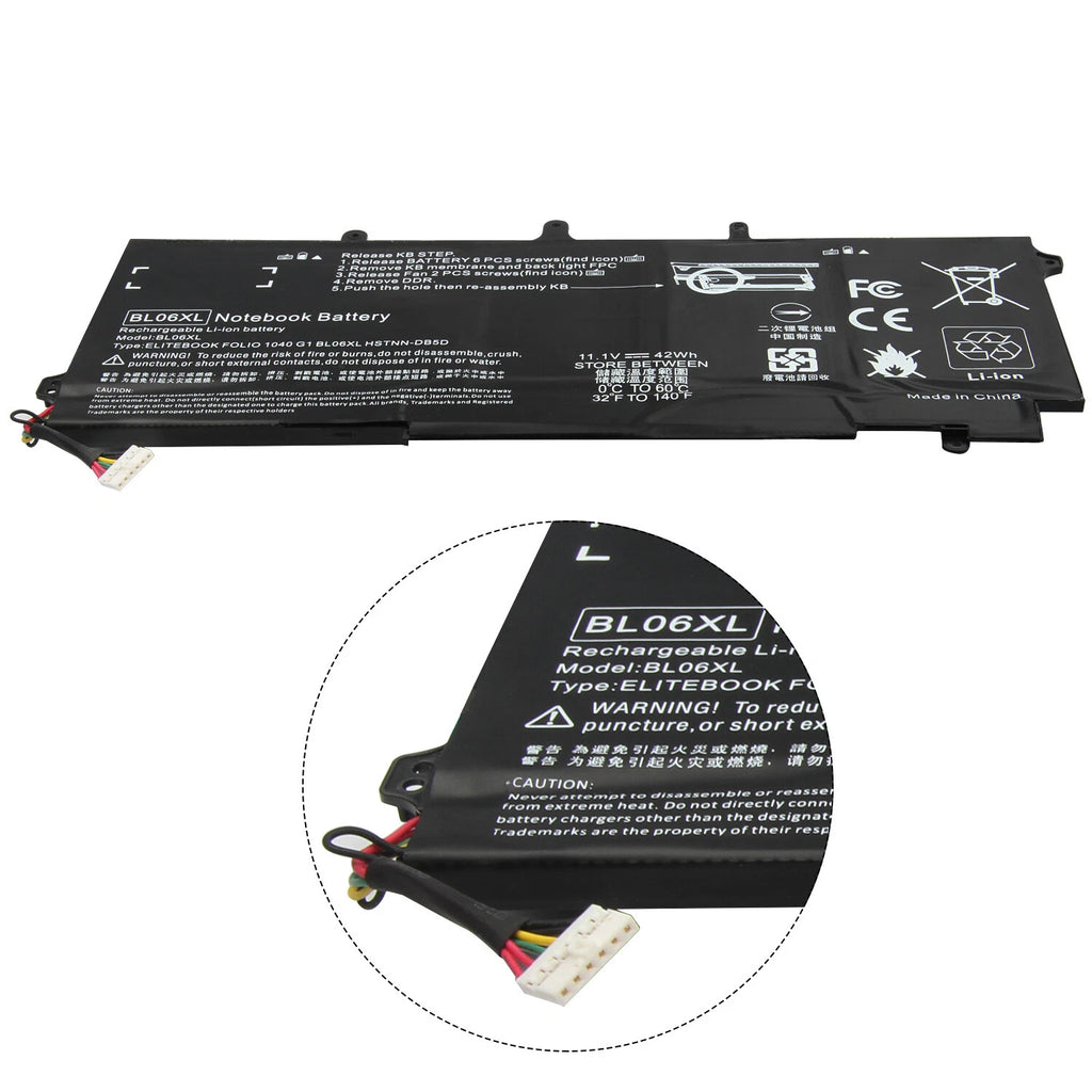 BL06XL Battery For HP EliteBook Folio 1040 G0/G1/G2 722236-2C1 722297 F450 F450C