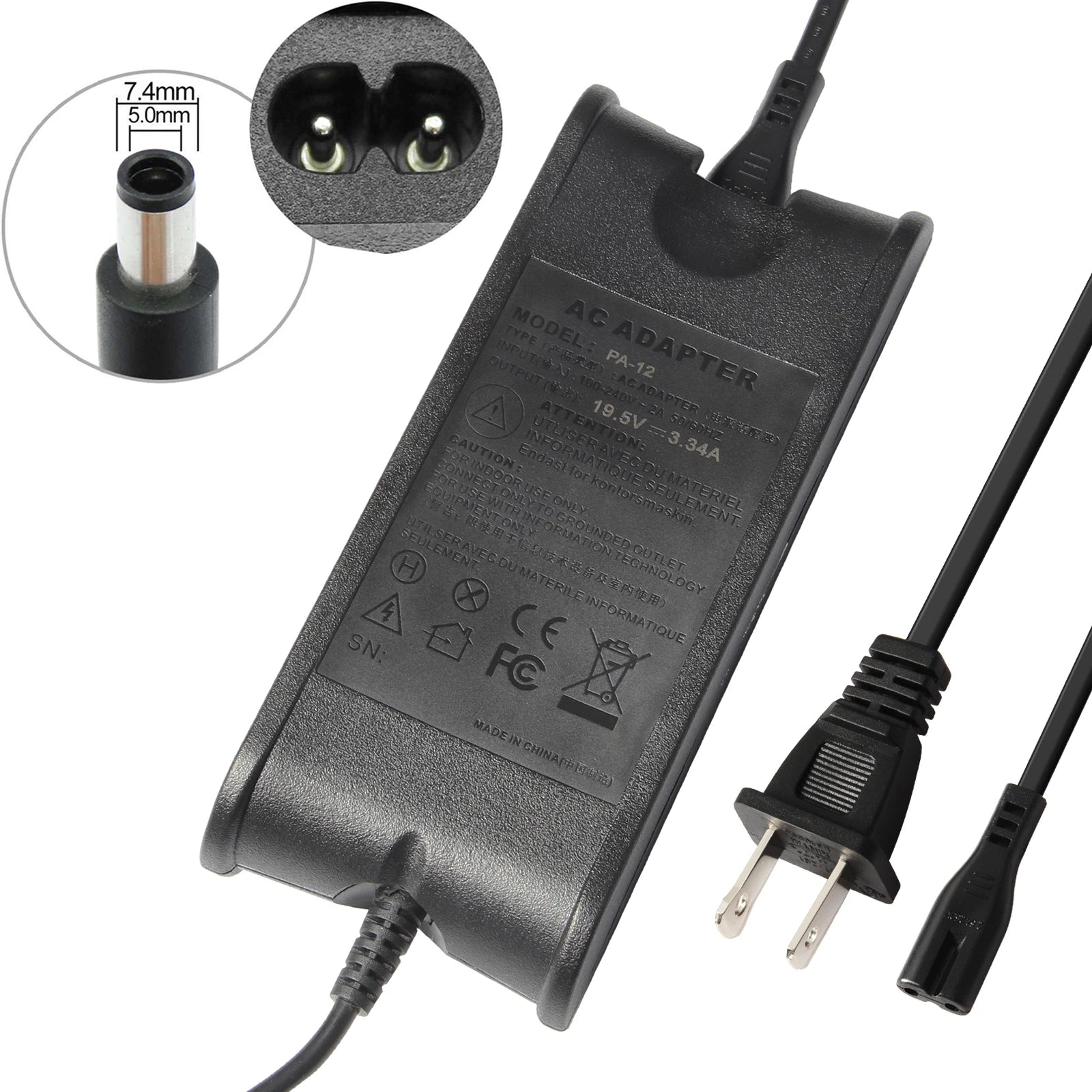 AC Adaptor Charger for Dell Latitude 2100 2110 3330 505 E5420M E5520M E5530