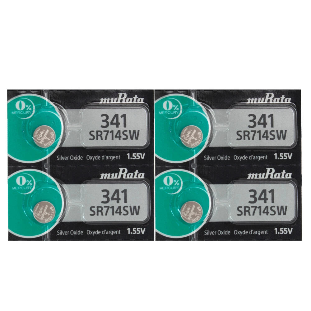 4x MURATA SR714SW 341 1.55v Button Coin Silver Oxide Battery