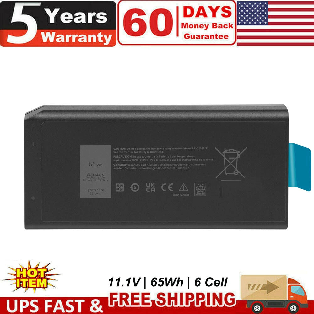 4XKN5 Laptop Battery for Dell Latitude 5404 7404 5414 7414 Rugged Extreme CJ2K1