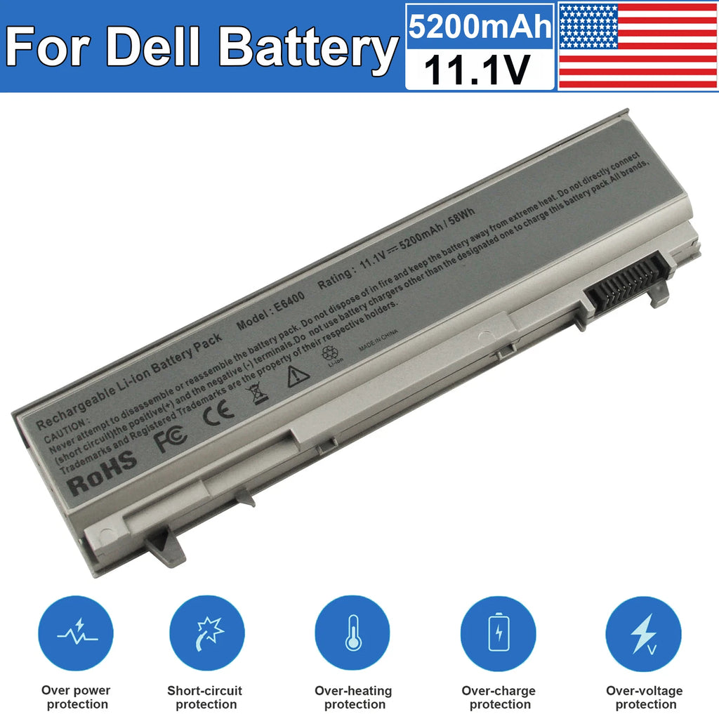 E6400 PT434 New Battery For Dell Latitude E6410 E6500 E6510 PT435/PT436/PT437 US
