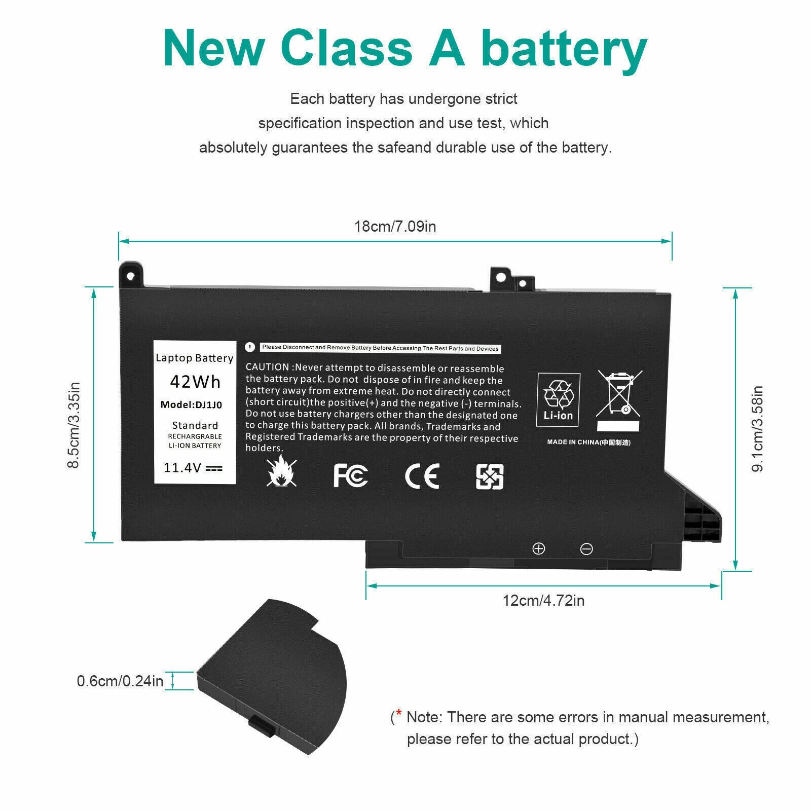 F3YGT DJ1JO Battery for Dell Latitude 12 7000 7280 7480 451-BBZL PGFX4 ONFOH