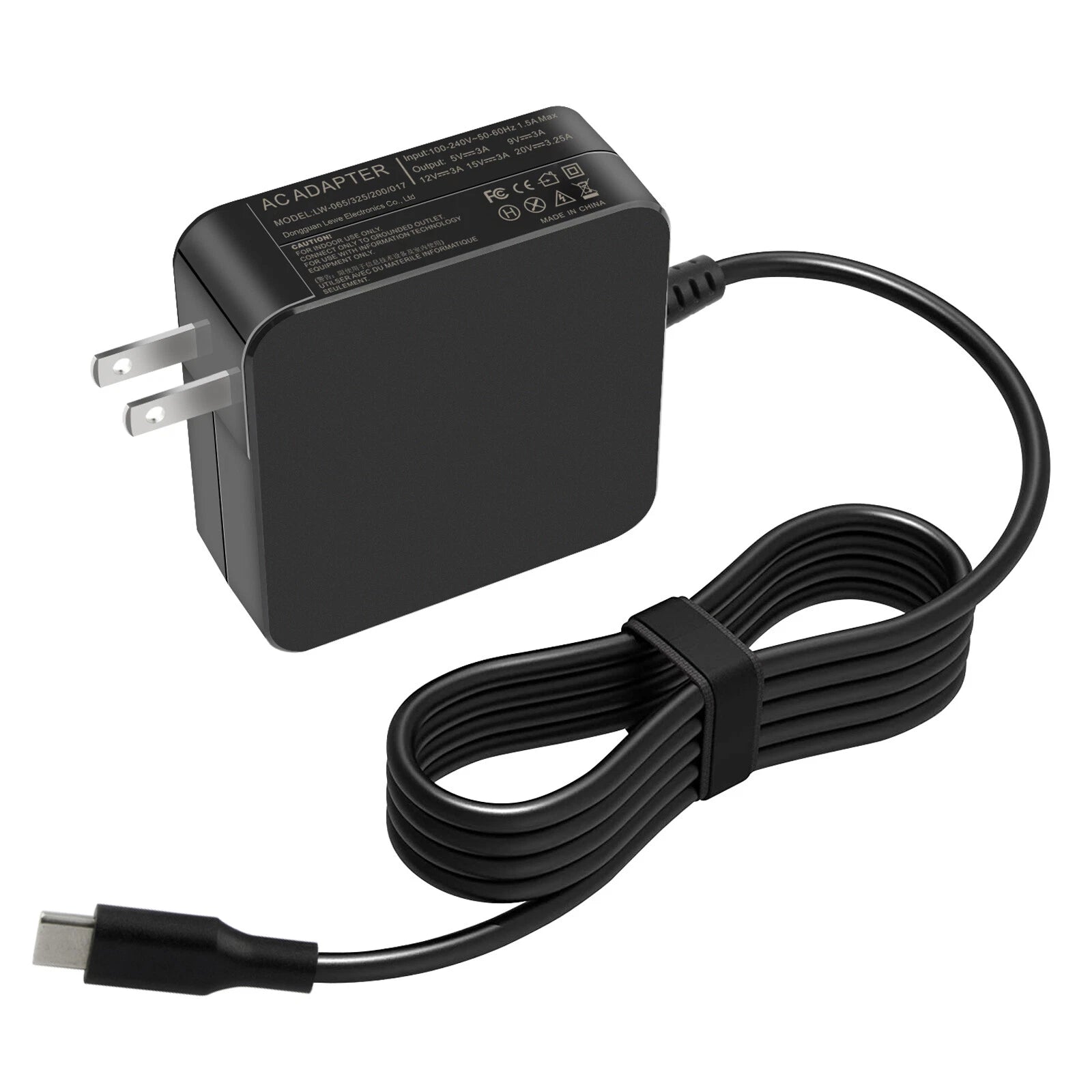 PD 65W Type-C USB-C Laptop Adapter Wall Charger Power Supply