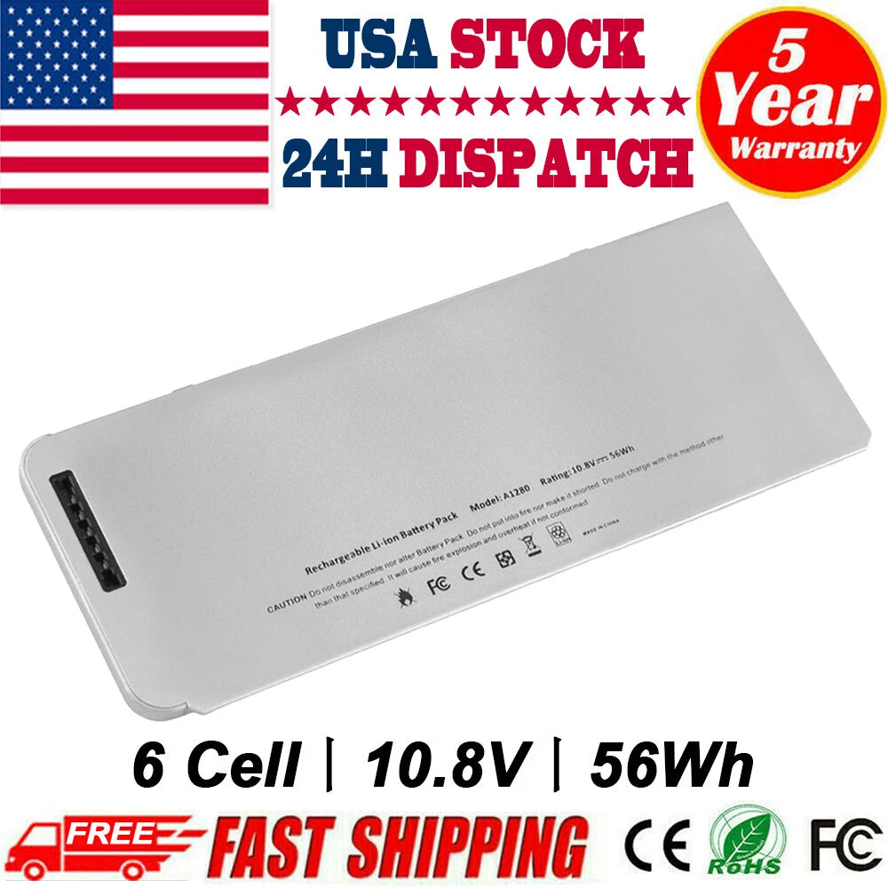 56Wh Battery For Apple A1280 A1278 Macbook 13''Aluminum Unibody (2008 Version)