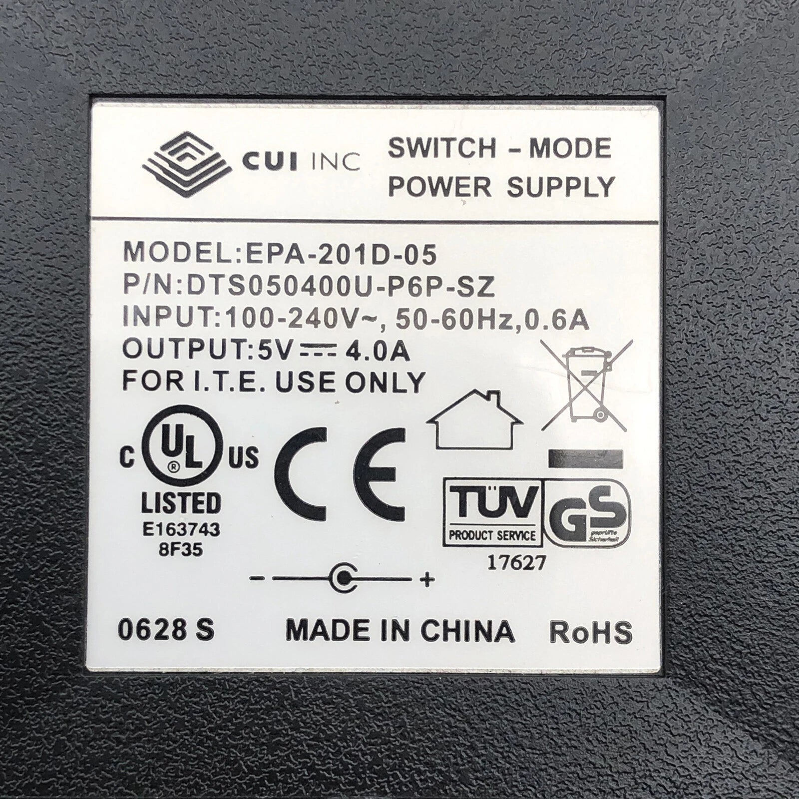 NEW Genuine CUI 20W AC Power Adapter EPA-201D-05 5V 4A Charger DTS050400U-P6P-05
