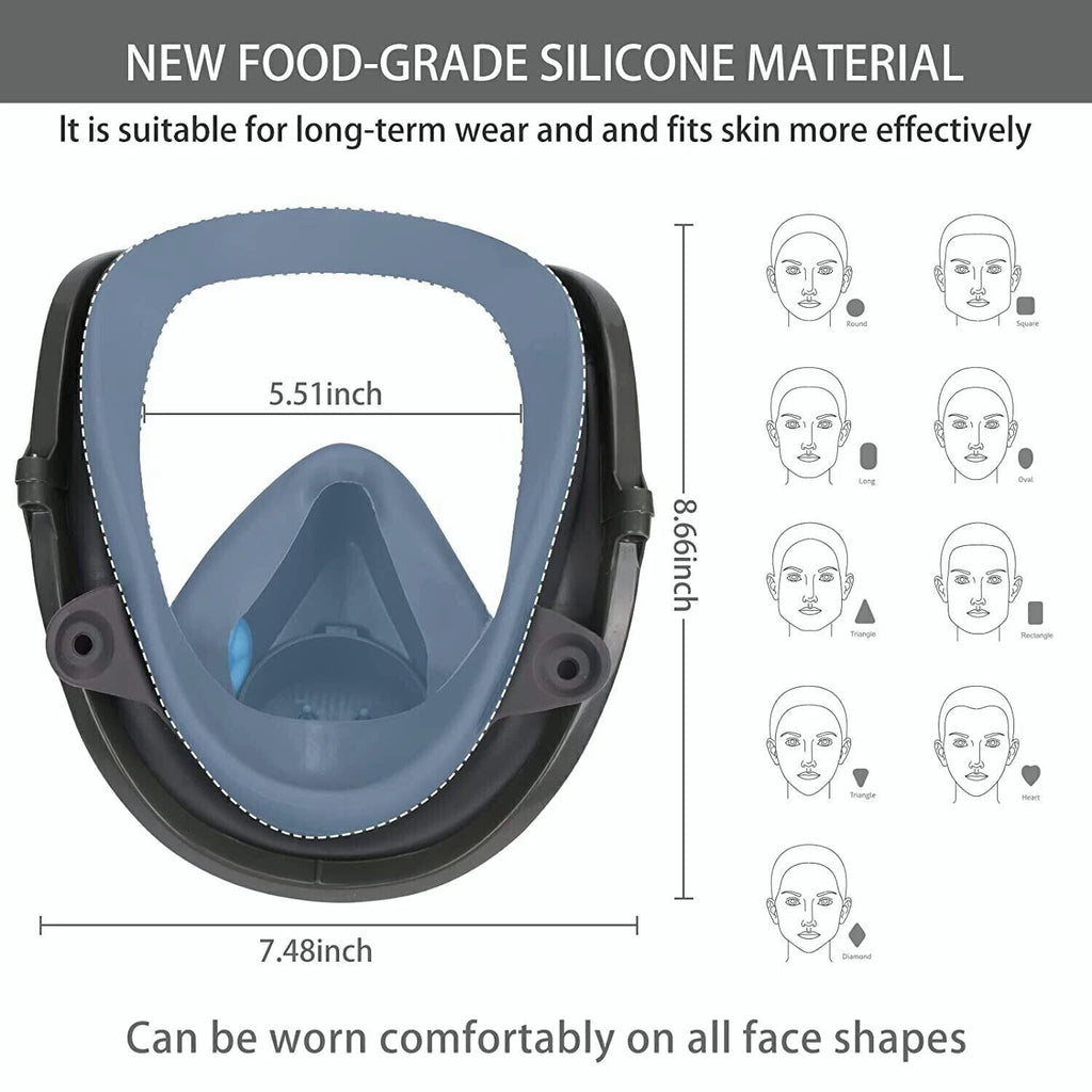 15 in 1 Full Face Gas Mask Reusable Respirator For Chemical Spray Painting 6800