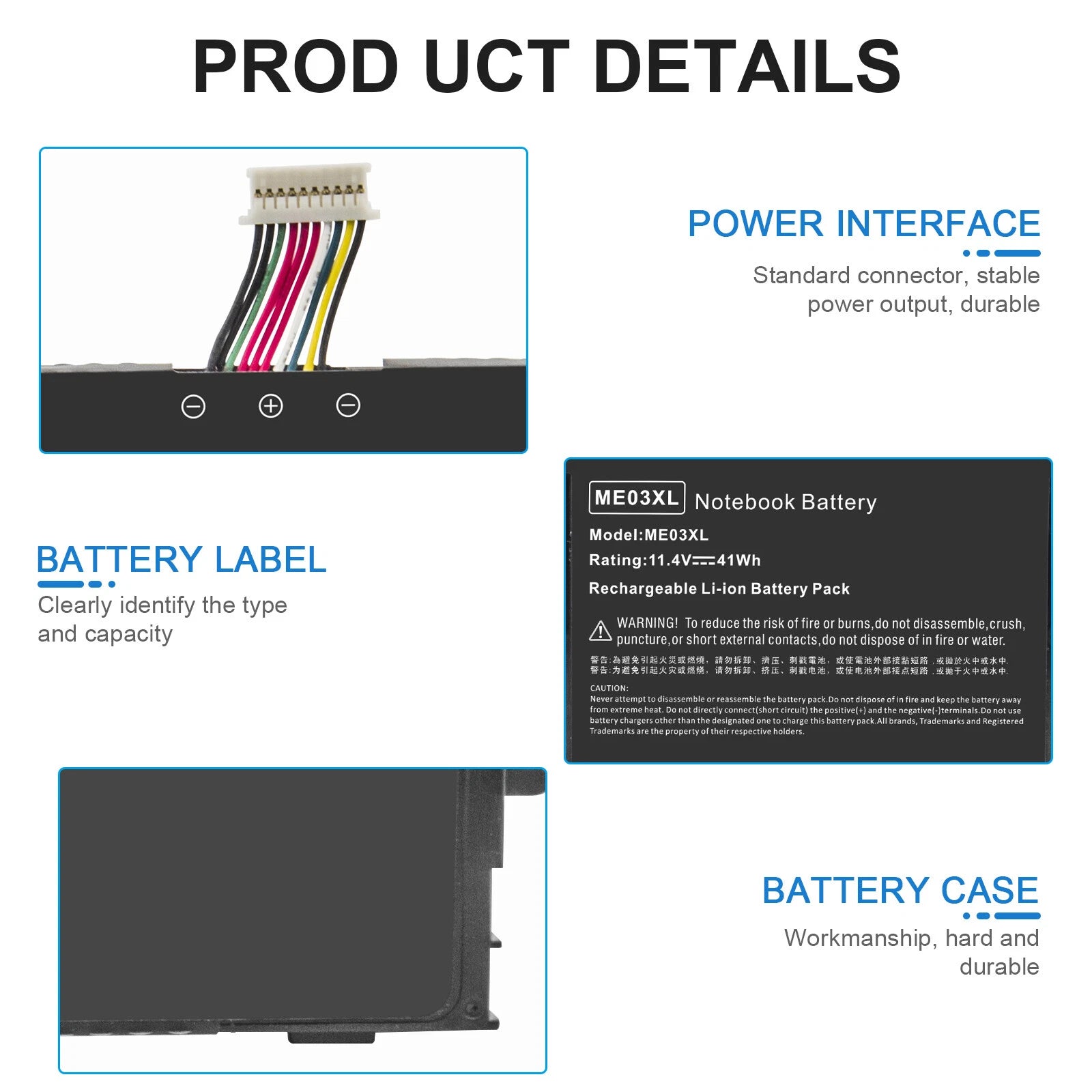 LOT me03xl Battery For HP Stream 11-D 13-C Series Ultrabook 787089-541 11.4V-41W