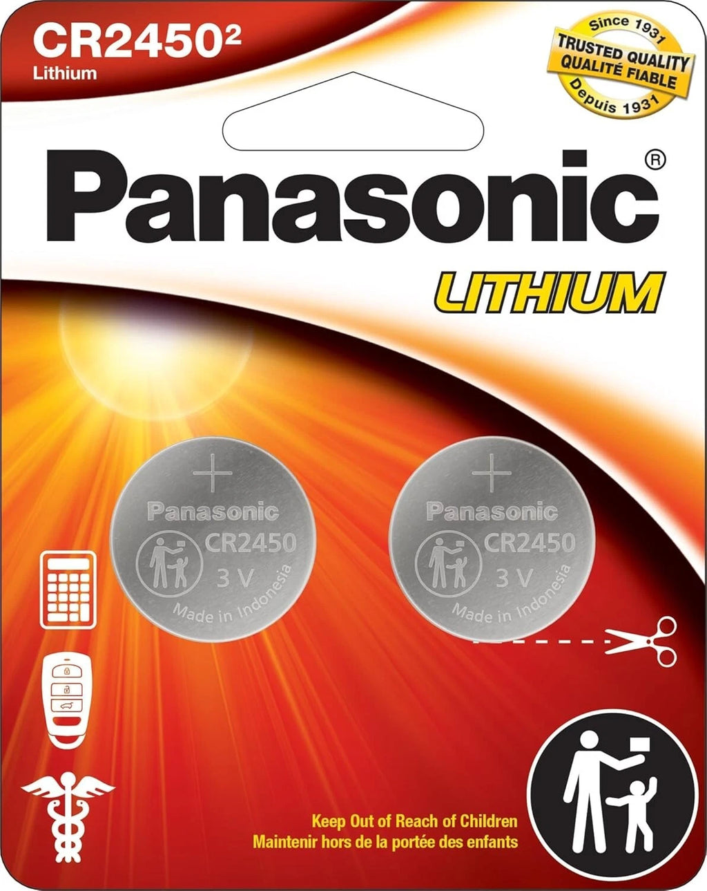 10 x Fresh New Panasonic CR2450 CR 2450 3v LITHIUM Coin Cell Battery Exp. 2035