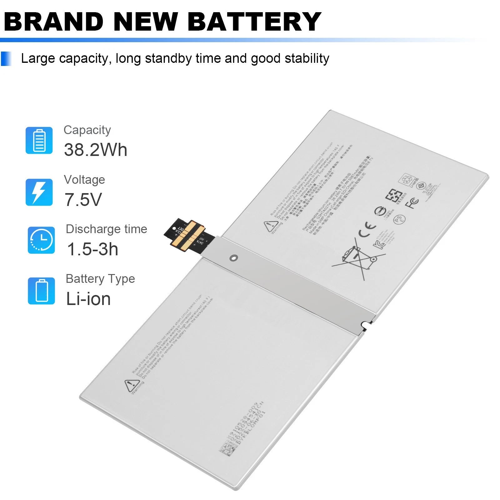 DYNR01 Battery for Microsoft Surface PRO 4/ PRO4 1724 12.3'' G3HTA027H 38.2Wh