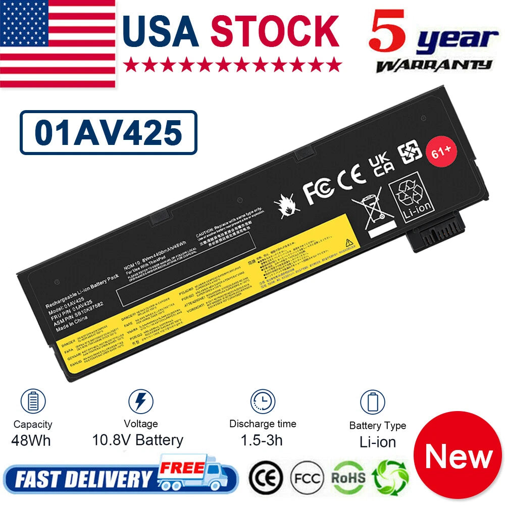 61+ Battery for Lenovo ThinkPad A475 A485 T470 T570 T480 T580 P51S P52S