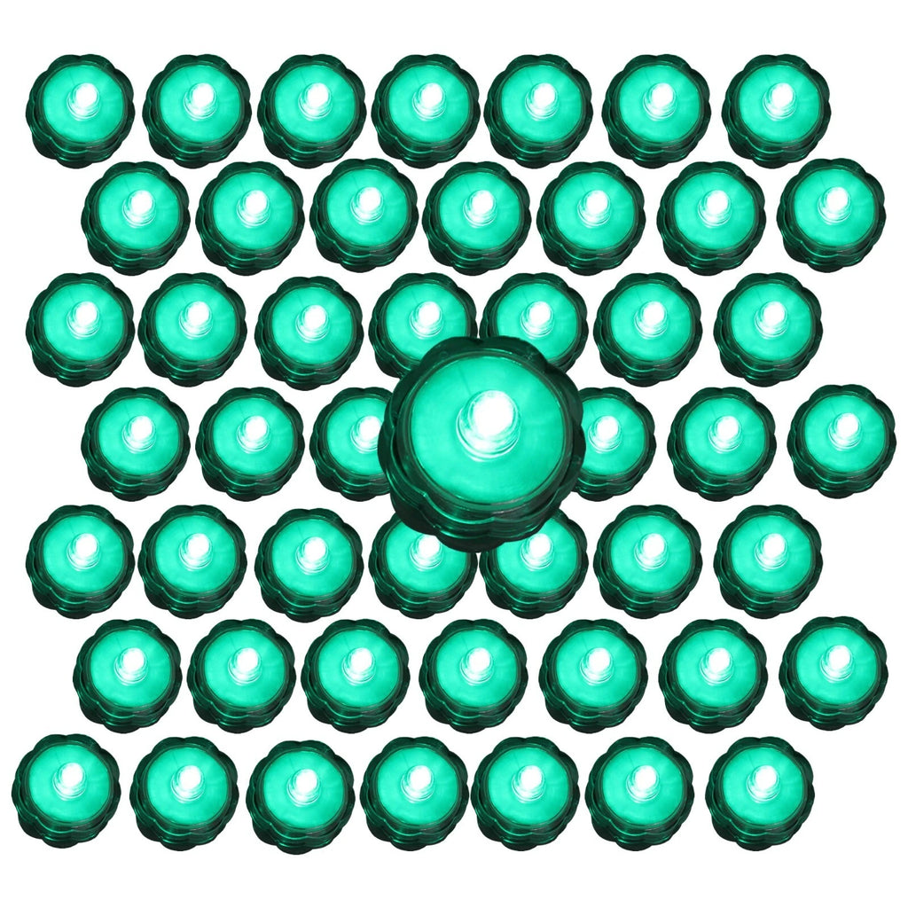 50 pk Turquoise Submersible Waterproof Underwater Battery LED Tea Light Wedding