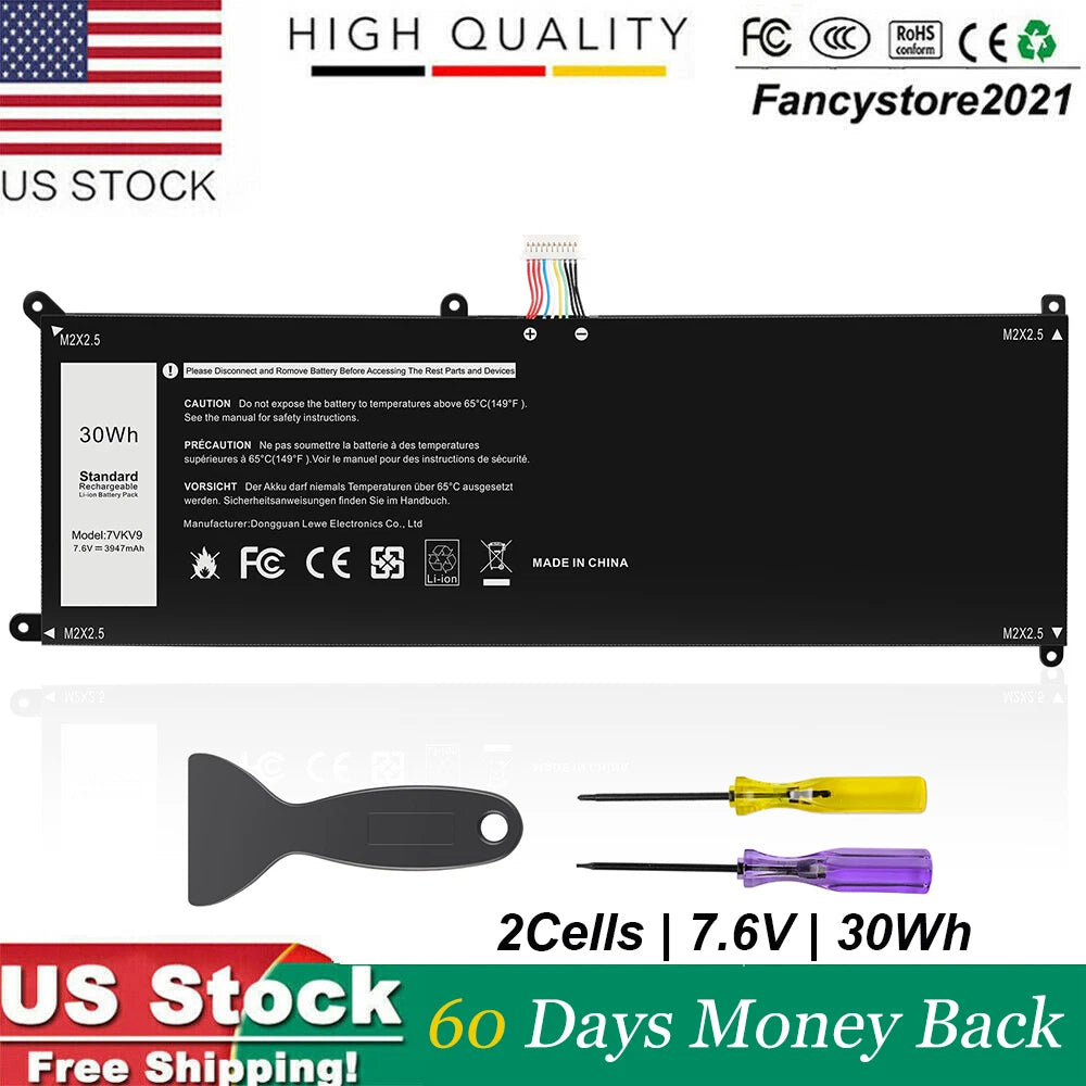 7VKV9 Laptop Battery for Dell XPS 12 9250 Latitude 12 7275 9TV5X 09TV5X V55D0 PC