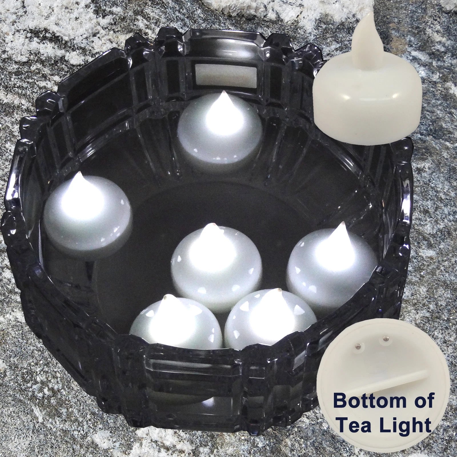 24 Flameless Floating LED tealight Candle Battery operated WHITE tea lights NEW