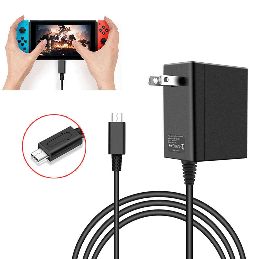 For Nintendo Switch & Pro Controller AC Power Supply Adapter Wall Travel Charger