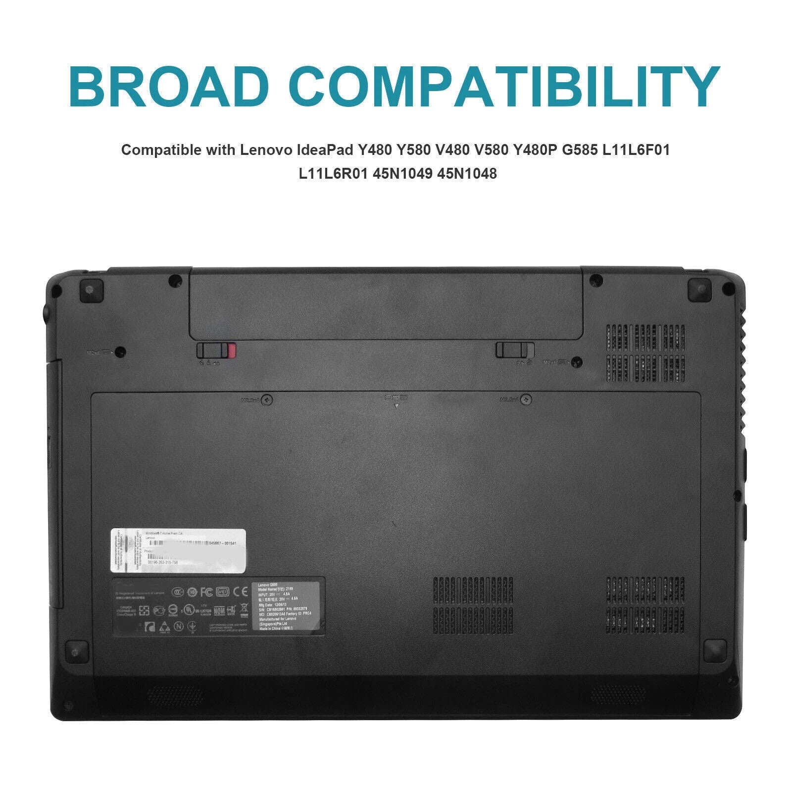 L11S6Y01 Battery for Lenovo IdeaPad Y480 Y580 G480 G580 Z380 Z480 Z580 L11O6Y01