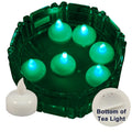 6 Flameless Floating LED tealight Candle Battery operated Green tea lights NEW