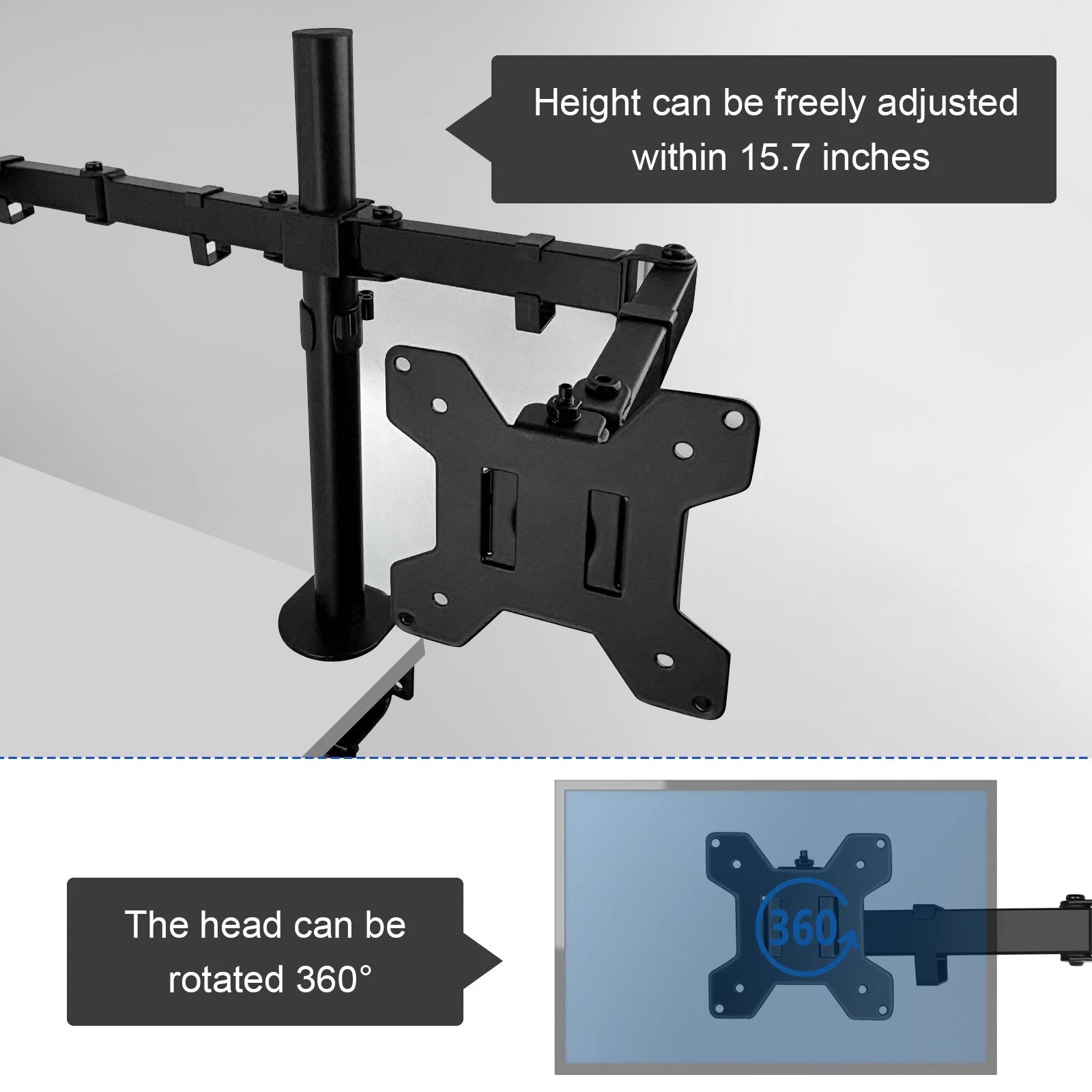 Dual Monitor LED LCD TV Swivel Desk Mount Stand 22 23 24 26 27-32" Monitor Mount