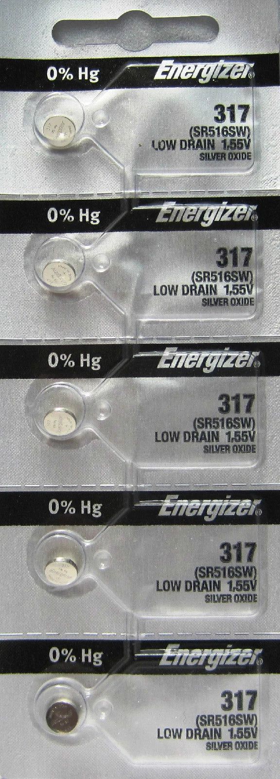 5 New 317 Battery SR516SW Energizer Batteries Ships From USA