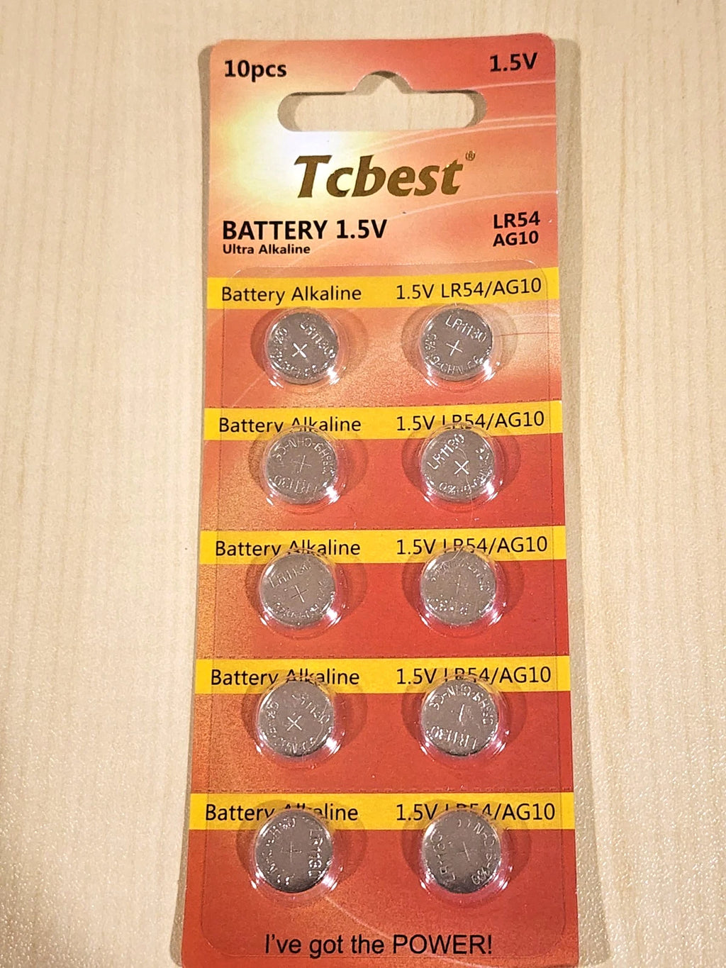 10 pc Tcbest Alkaline battery LR54 AG10 L1131F LR1130 exp.12/2031