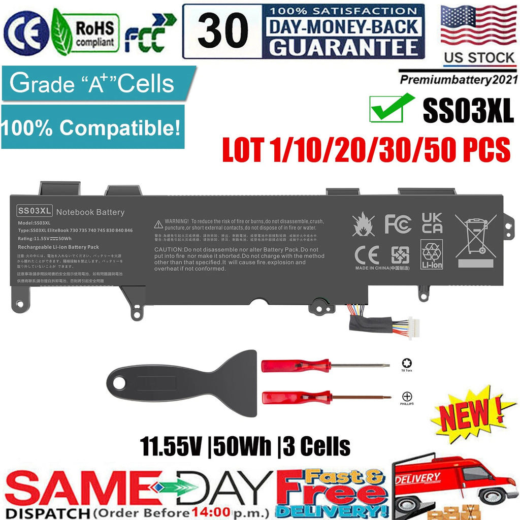 LOT SS03XL Battery For HP EliteBook 735 745 755 830 836 840 846 G5 G6 HSTNN-LB8G