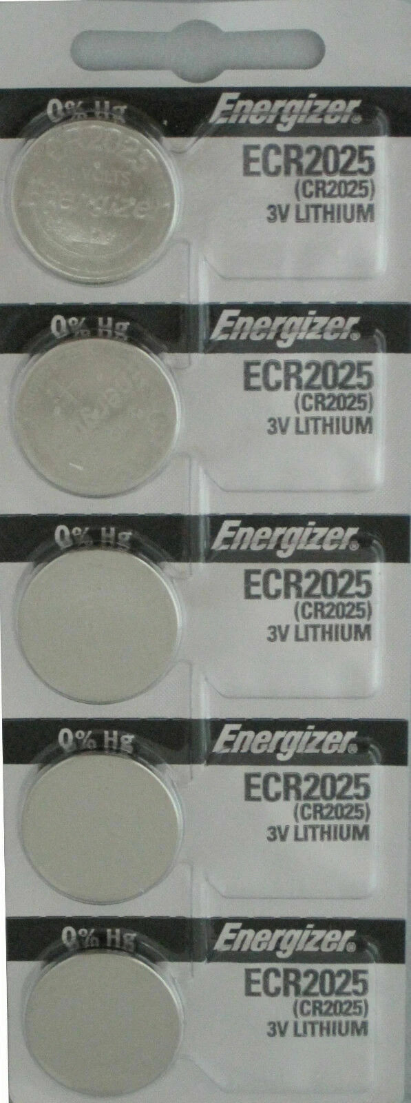5 FRESH Genuine Energizer CR2025 ECR2025 3V Coin Button Batteries