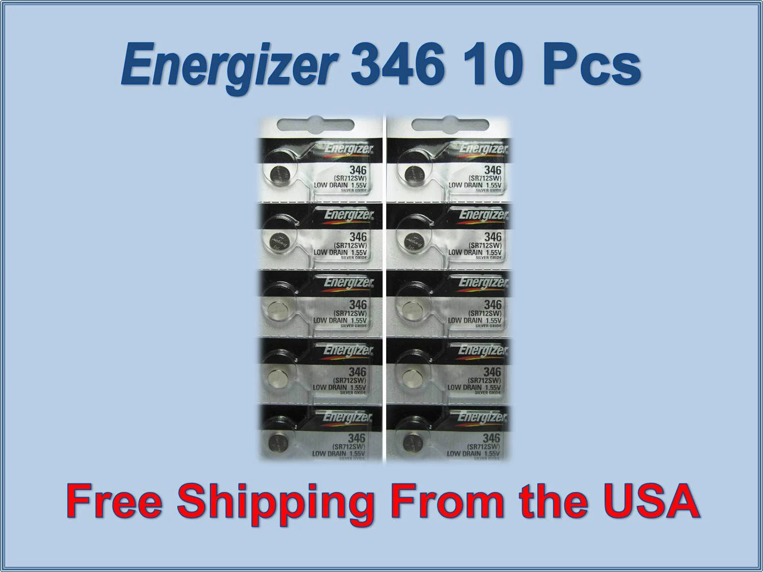 10 PCS ENERGIZER 346 WATCH BATTERIES SR712SW SR712W