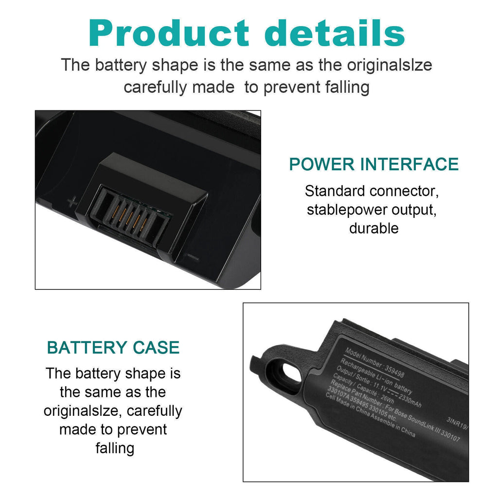 26Wh Battery 359495 330107 330105 330105A 330107A 359498 For SoundLink 3 US