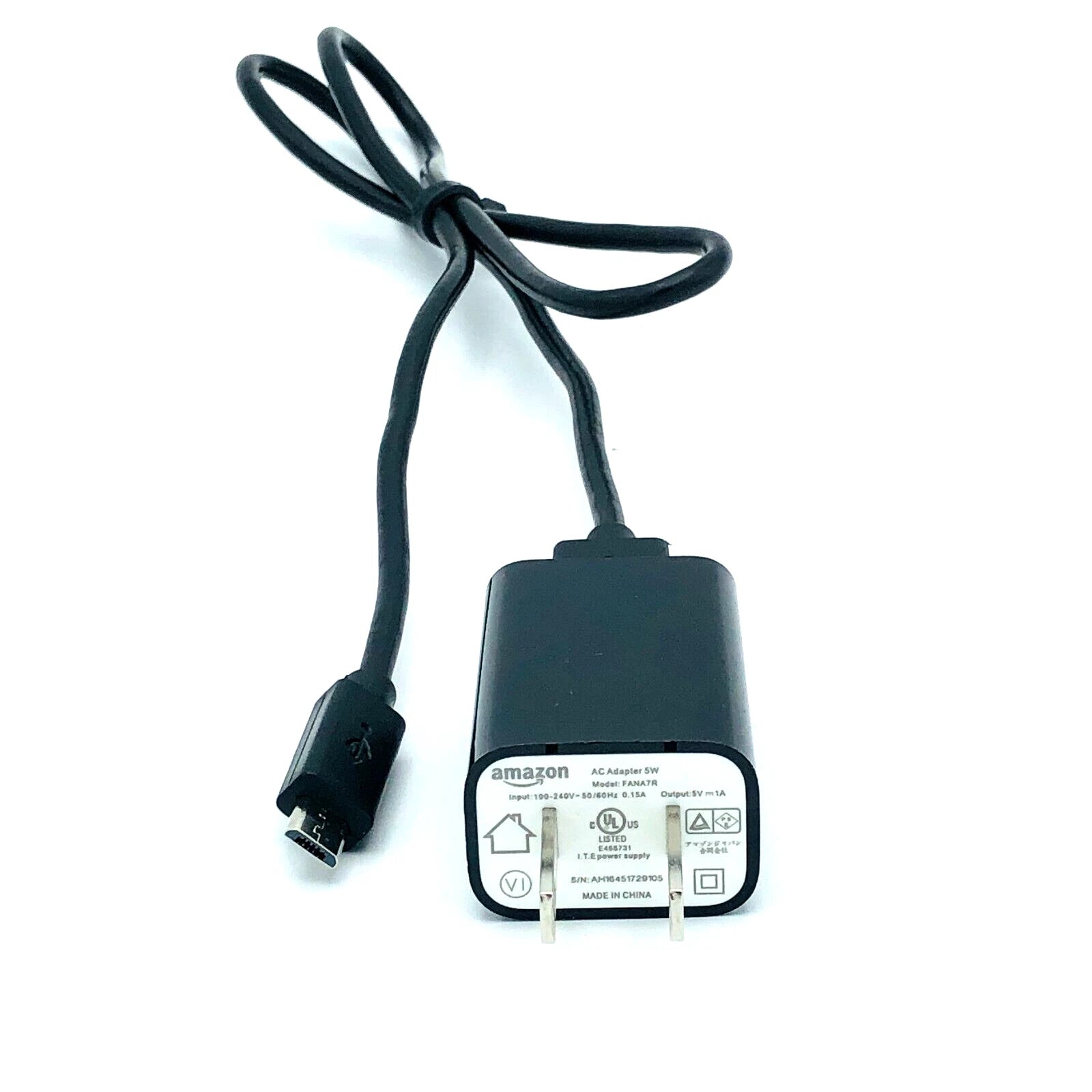 NEW Original 5W Amazon FANA7R AC Wall Adapter 5V 1A w/ USB A to Micro USB Cord
