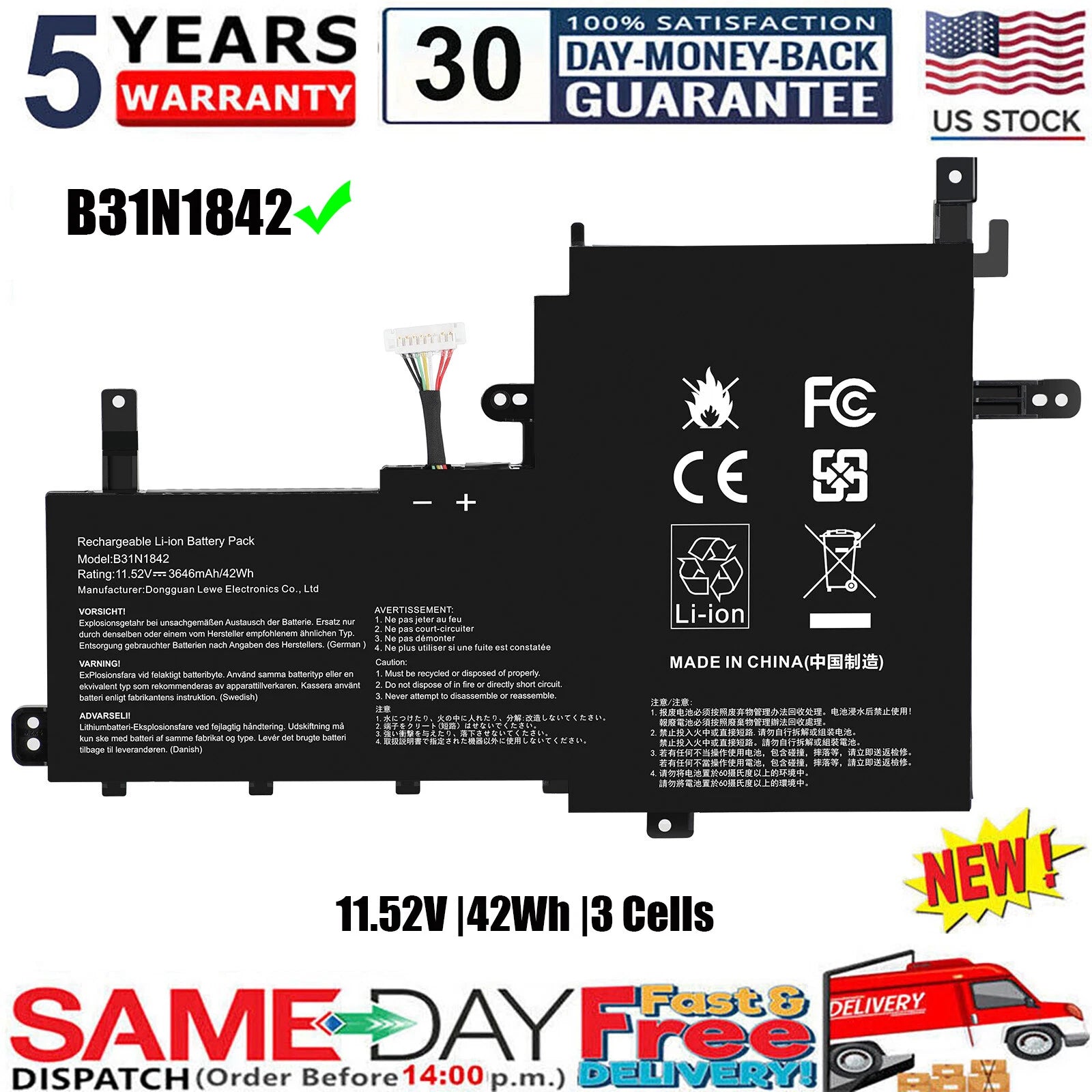 ?B31N1842 Battery For ASUS VivoBook 15 F513 M513 K513 S513 X513 S15 S531F X531