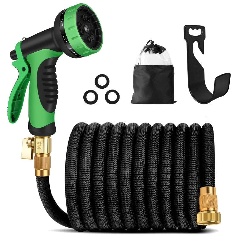 Pocket Flexible Heavy Duty with Nozzle Expanding Garden Hose 50 ft, 100ft 150ft