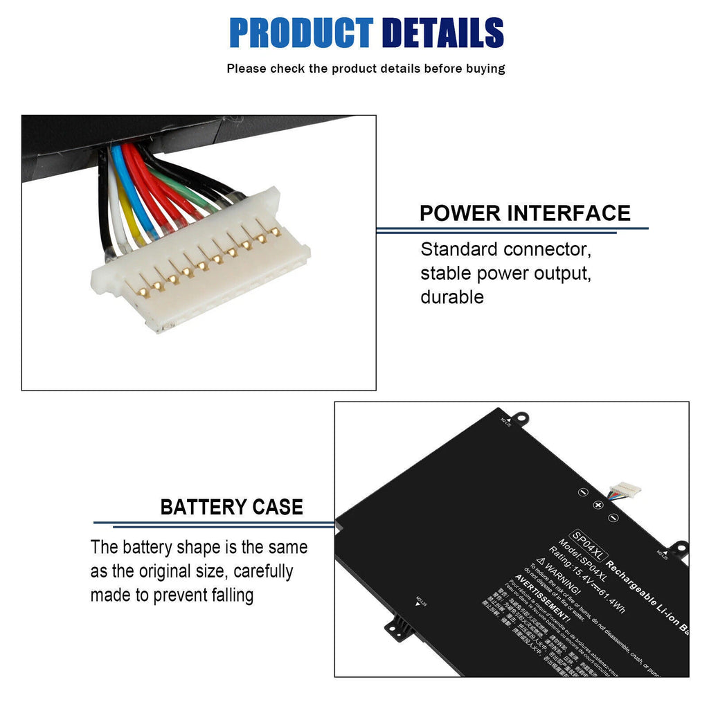 SP04XL Battery for HP Spectre X360 13-AP 13-AP0013DX HSTNN-IB8R L28764-005