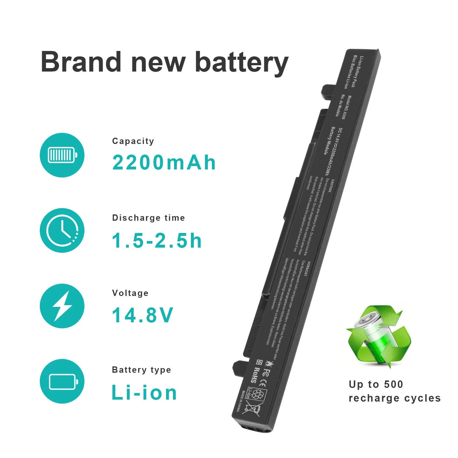 X550 Battery for Asus A41-X550 A41-X550A X550B X550C X452 R409 R510 P450 Laptop