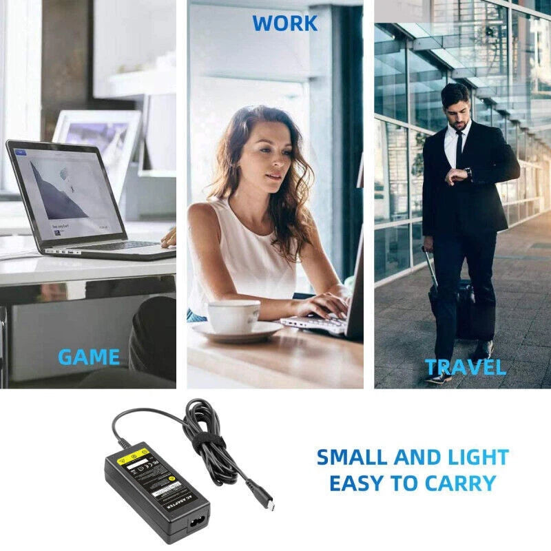 Universal For Dell Laptop 65W USB-C Charger Type-C Power Adapter 24YNH VENUE 10