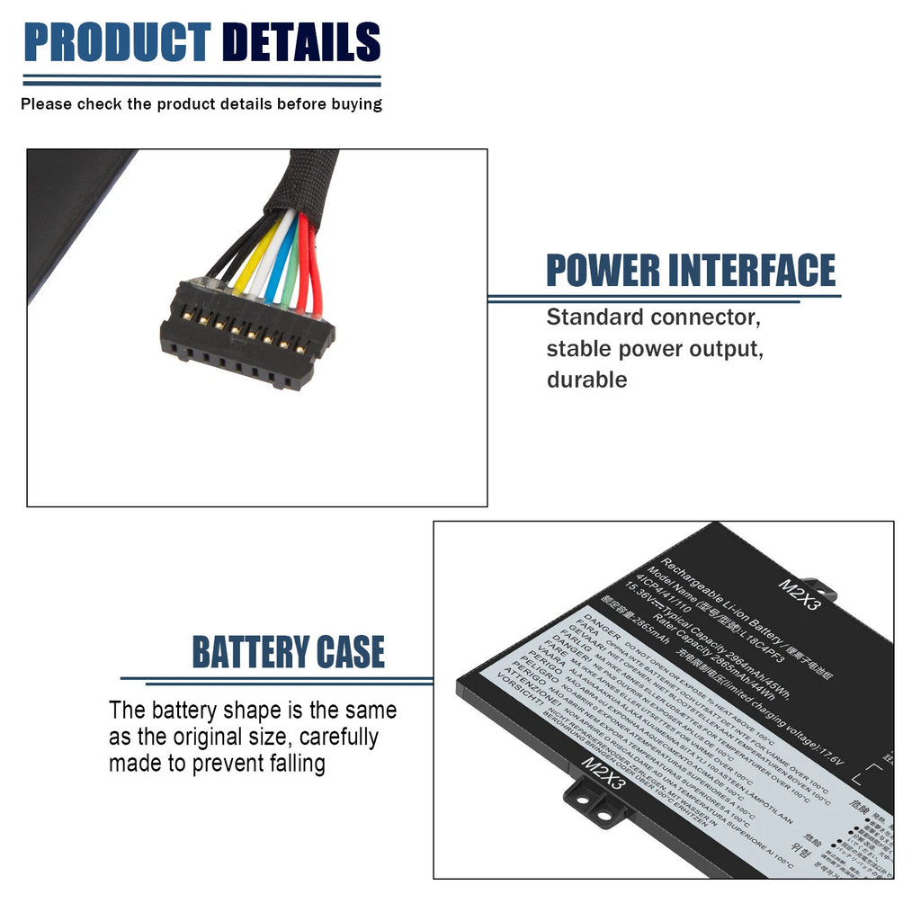 Replace L18C4PF3 L18M4PF3 Battery for Lenovo Ideapad C340-14IWL C340-14IML