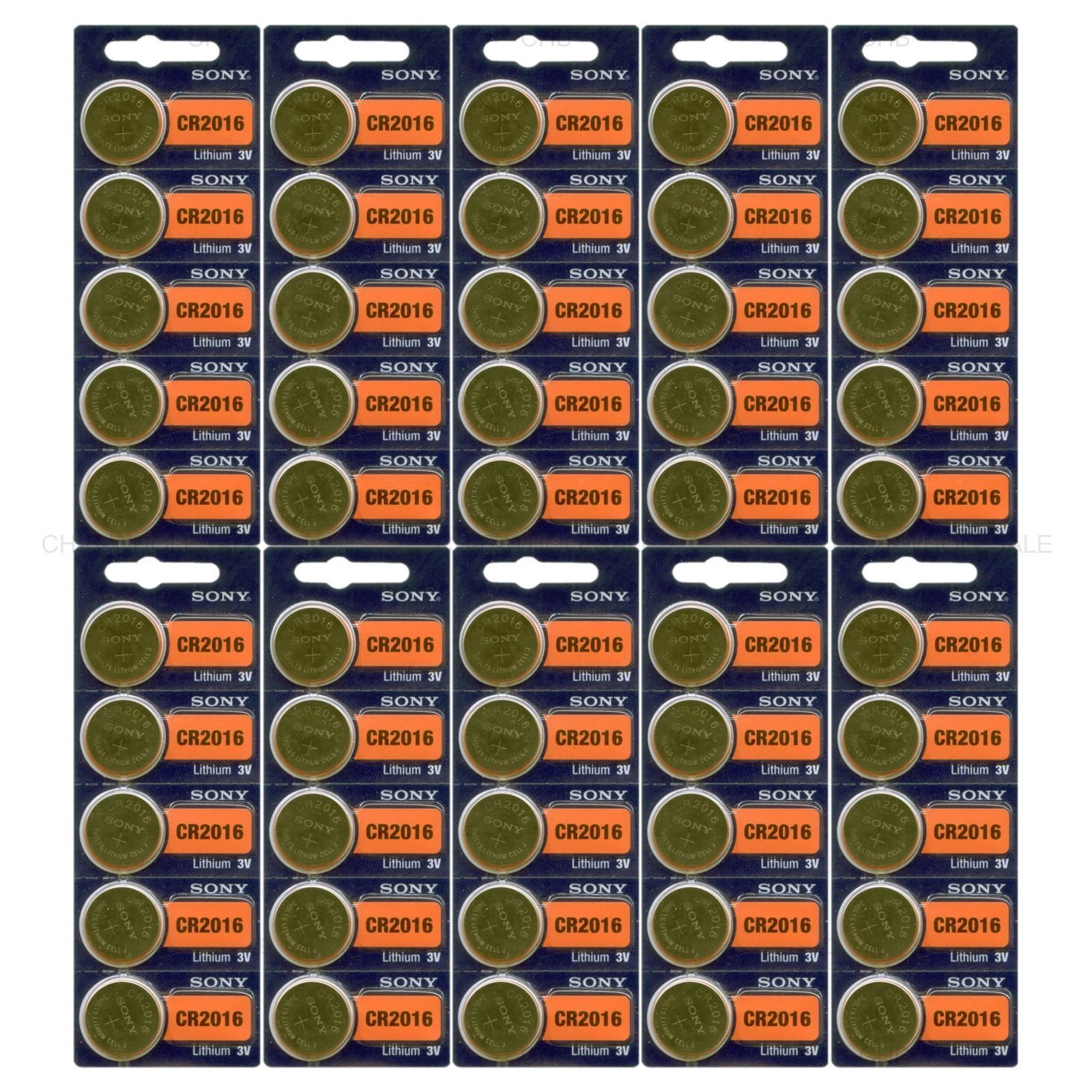 50 x SONY/MURATA CR2016 Lithium Battery 3V Exp 2032+ Pack 50 pcs Coin Cell