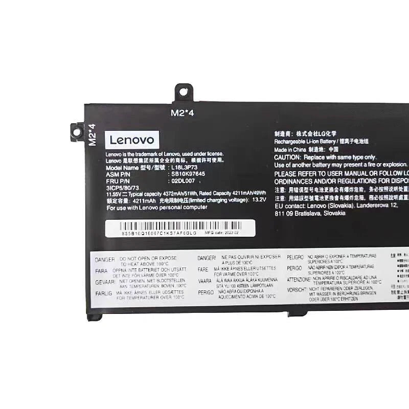 Genuine 51WH L18M3P73 Battery For Lenovo ThinkPad T490 T495 P43S T14 Gen1 P14S