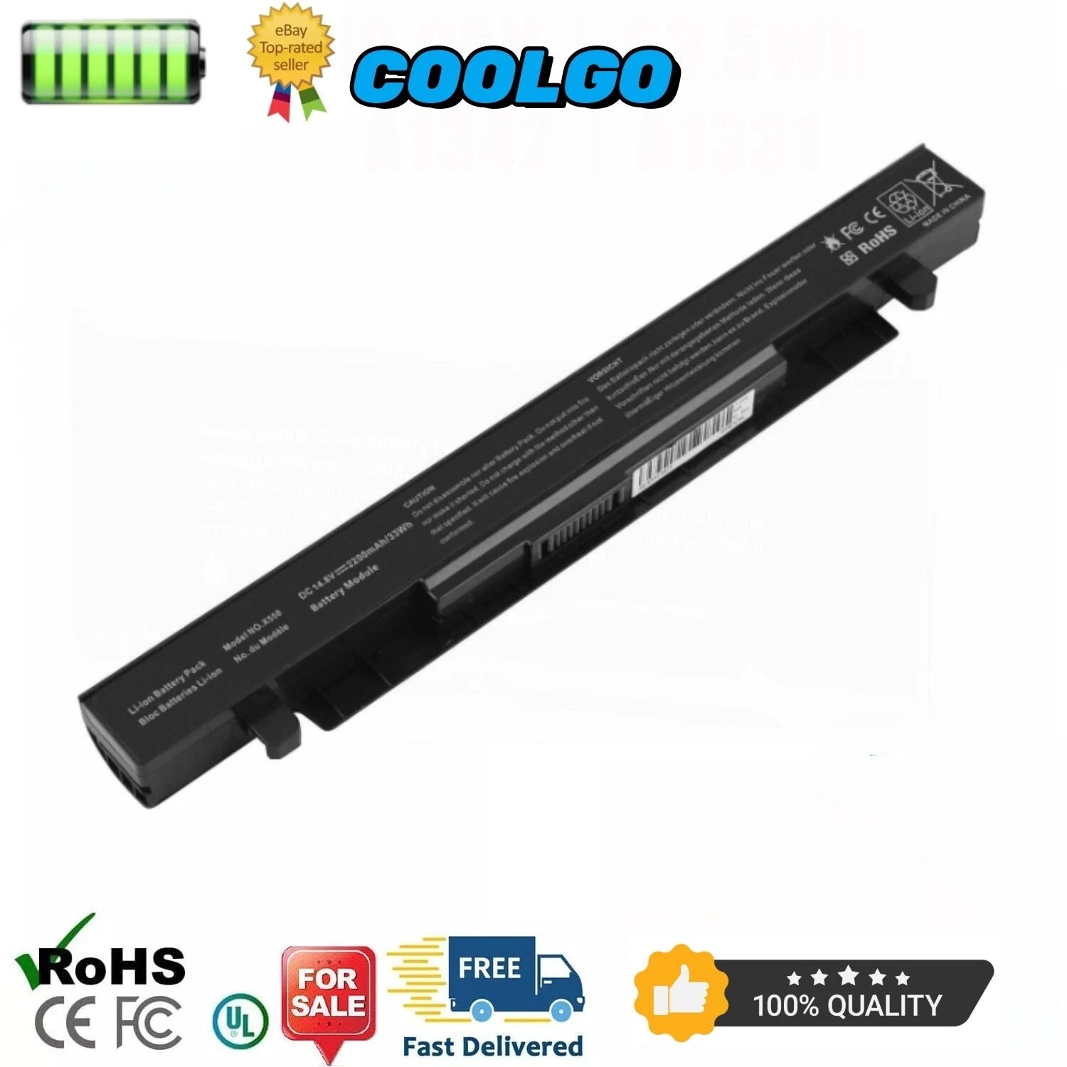 A41-X550A Battery For Asus X550 X550B X550C X550CA X550CC X550D X452 R510 R409