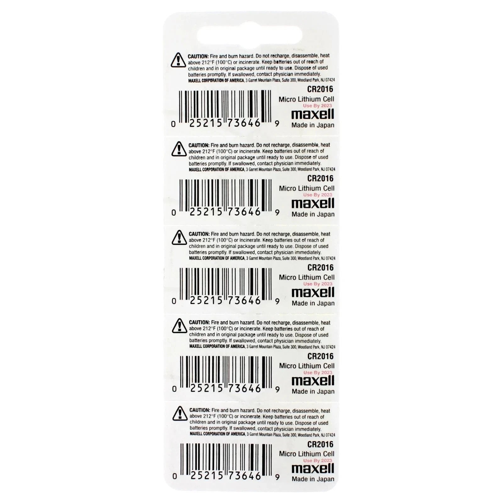 Maxell CR2016 Cell Battery, Watches and Electronics - 5 Pieces