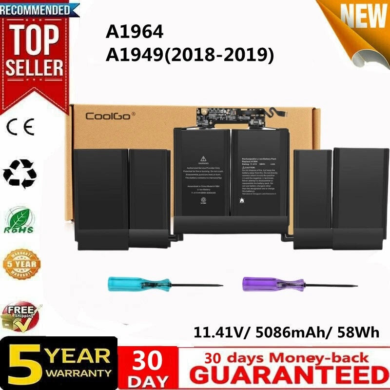 A1964 BATTERY FOR MACBOOK PRO 13" A1989 MID 2018 2019 / A2251 2020 EMC 3214 58WH
