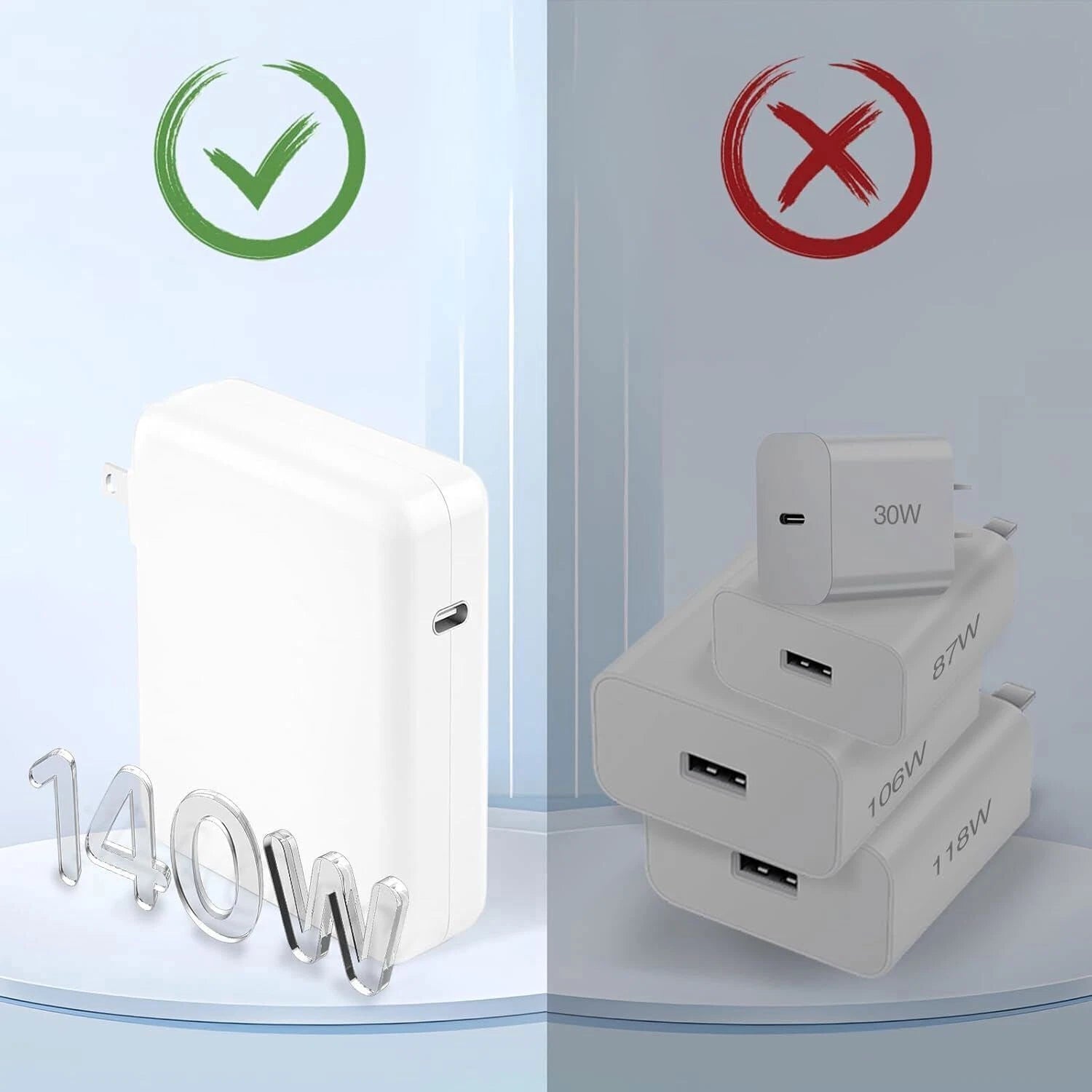For MacBook Pro 61W USB-C Laptop Charger 87W 96W Mac Air Power Adapter 2018-2023