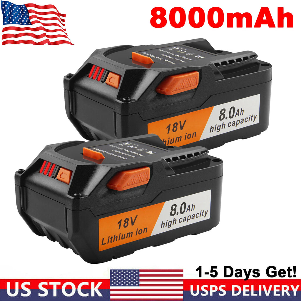 1-4X 8.0Ah 18Volt Lithium Battery For Ridgid AEG 18V R840087 R840085 Replacement